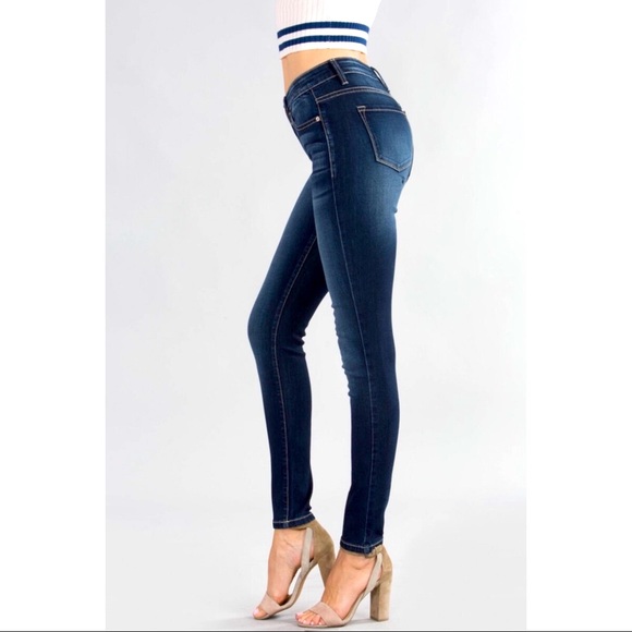 Last 1! kancan skinny jeans faded dark wash KC7085DH size 3/25 - Picture 4 of 14